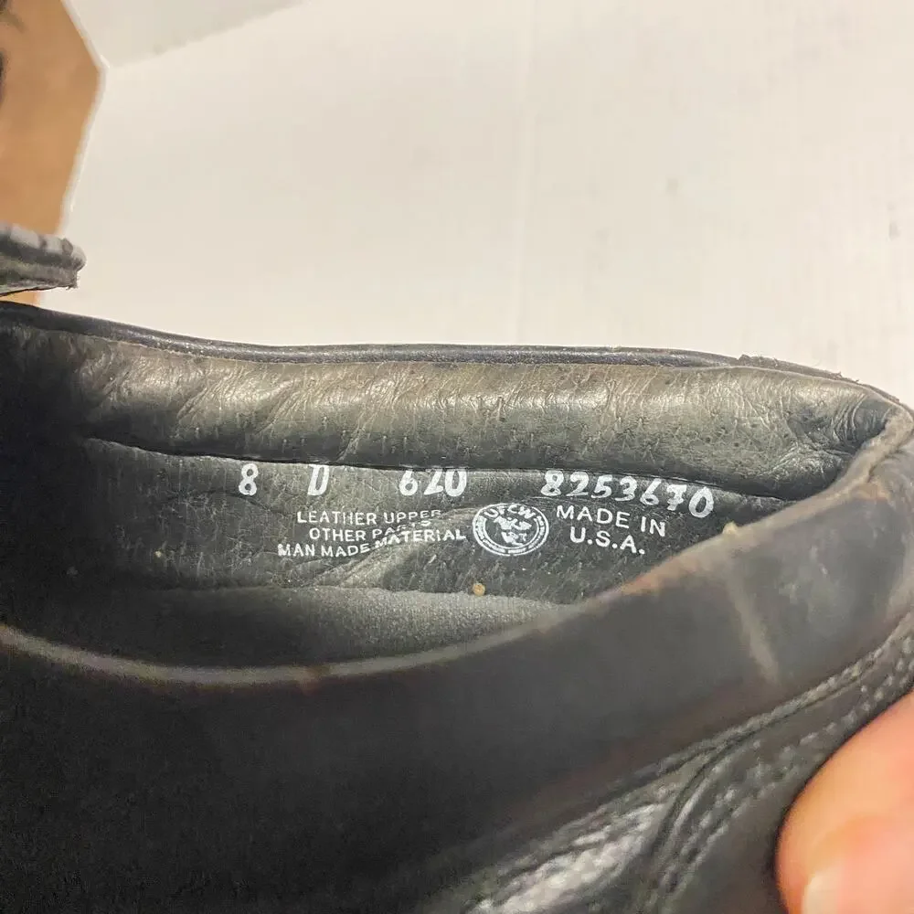 Footonic II Black Leather Slip-On Loafer Shoes Men's Size 8 Vintage